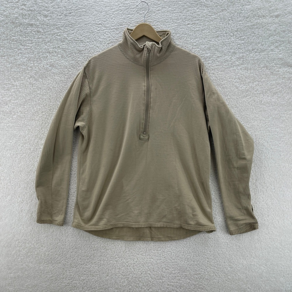 Army Grid Fleece Mens Large Coyote Brown Gen III Mid Weight Cold Weather Shirt